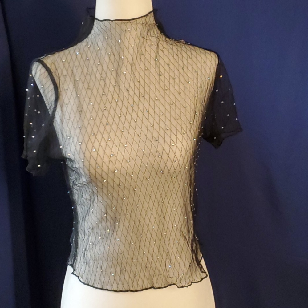 Mesh top with sparkle